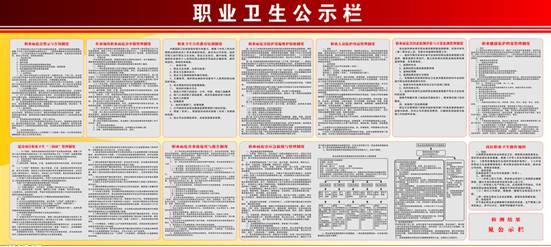 職業(yè)衛(wèi)生公示牌